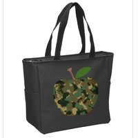 Camouflage Apple Zip Tote Bag
