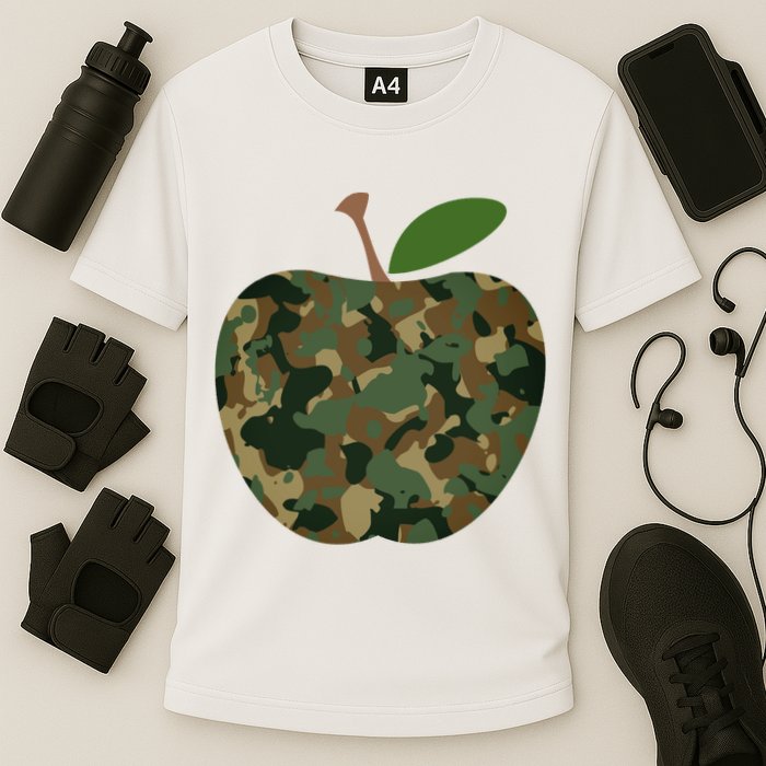Camouflage Apple Cooling Performance Crew T-Shirt