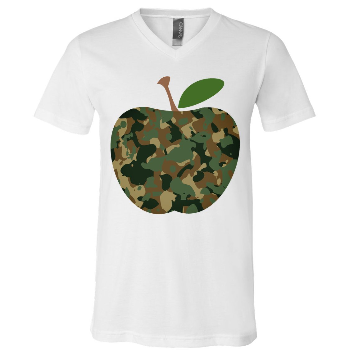 Camouflage Apple V-Neck T-Shirt