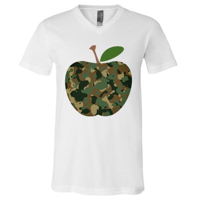 Camouflage Apple V-Neck T-Shirt