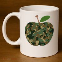 Camouflage Apple 11oz C Handle Ceramic Mug