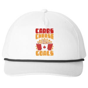 Carbs And Cheese Are My Goals Cheddar Cheese Curd Fast Food Snapback Five-Panel Rope Hat