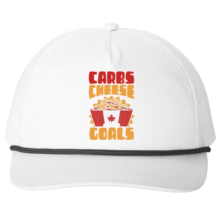 Carbs And Cheese Are My Goals Cheddar Cheese Curd Fast Food Snapback Five-Panel Rope Hat