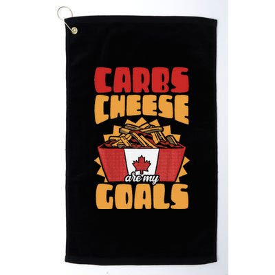 Carbs And Cheese Are My Goals Cheddar Cheese Curd Fast Food Platinum Collection Golf Towel