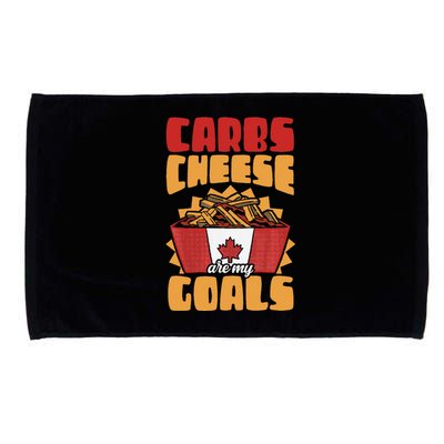 Carbs And Cheese Are My Goals Cheddar Cheese Curd Fast Food Microfiber Hand Towel