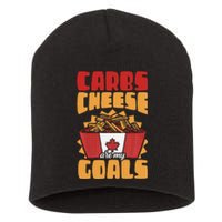 Carbs And Cheese Are My Goals Cheddar Cheese Curd Fast Food Short Acrylic Beanie