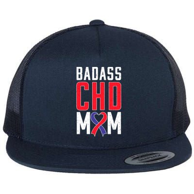 Chd Awareness Congenital Heart Chd Mom Ribbon Cute Gift Flat Bill Trucker Hat