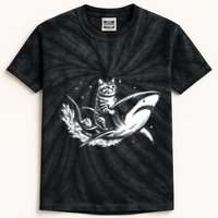 Cute Anime Cat Riding Shark Lover Kawaii Kitten Lover Kids Tie-Dye T-Shirt