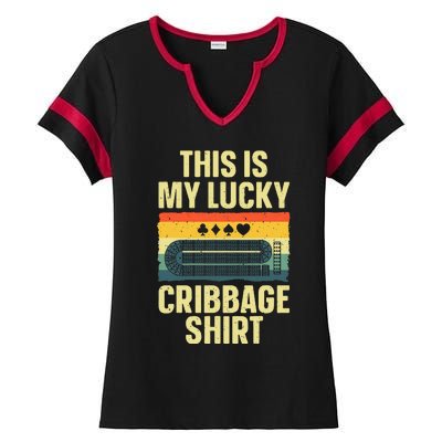 Cribbage Art Cribbage Board Cribbage Player Ladies Halftime Notch Neck Tee