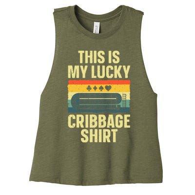 Cribbage Art Cribbage Board Cribbage Player Women's Racerback Cropped Tank