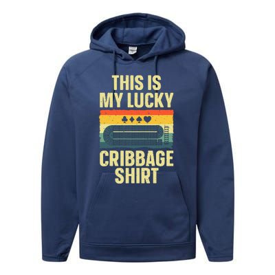 Cribbage Art Cribbage Board Cribbage Player Performance Fleece Hoodie