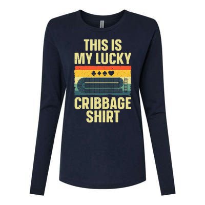 Cribbage Art Cribbage Board Cribbage Player Womens Cotton Relaxed Long Sleeve T-Shirt