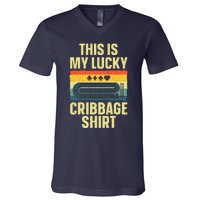 Cribbage Art Cribbage Board Cribbage Player V-Neck T-Shirt