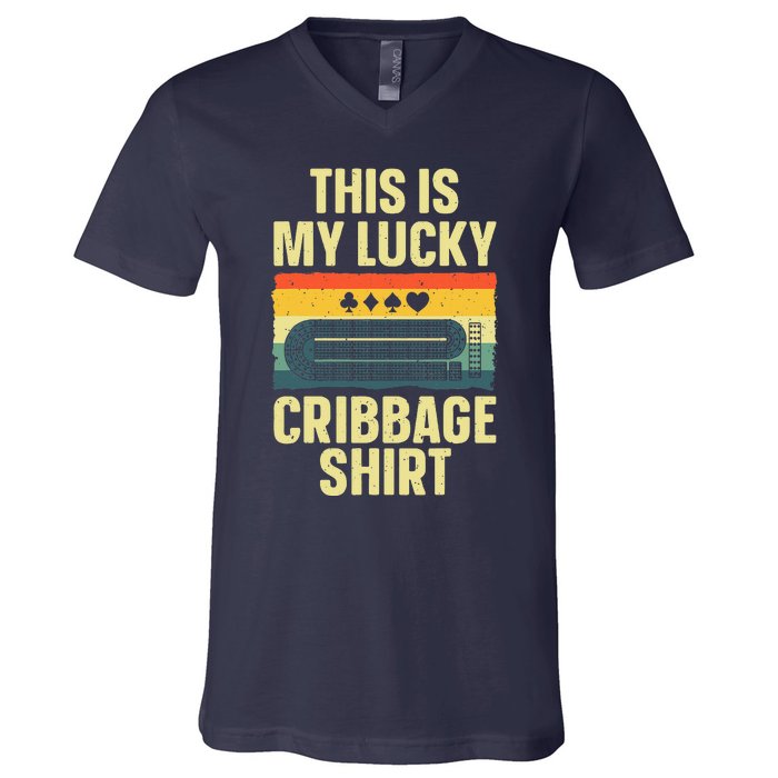 Cribbage Art Cribbage Board Cribbage Player V-Neck T-Shirt