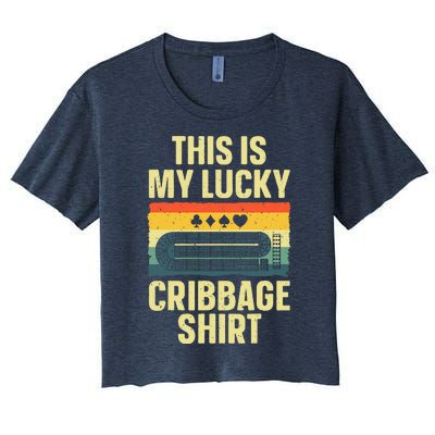 Cribbage Art Cribbage Board Cribbage Player Women's Crop Top Tee