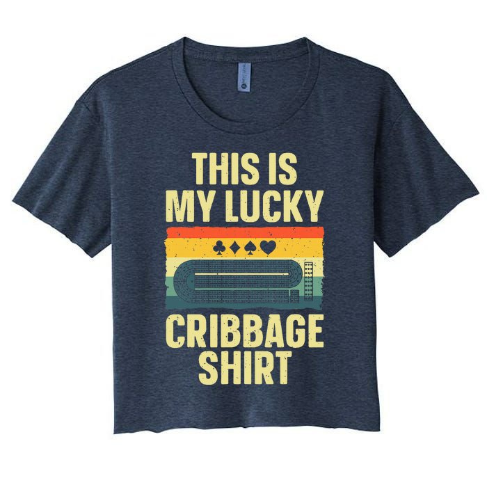 Cribbage Art Cribbage Board Cribbage Player Women's Crop Top Tee