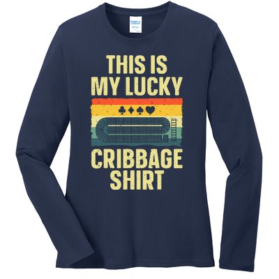 Cribbage Art Cribbage Board Cribbage Player Ladies Long Sleeve Shirt