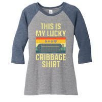 Cribbage Art Cribbage Board Cribbage Player Women's Tri-Blend 3/4-Sleeve Raglan Shirt