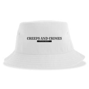 Creeps And Crimes Podcast Logo Sustainable Bucket Hat