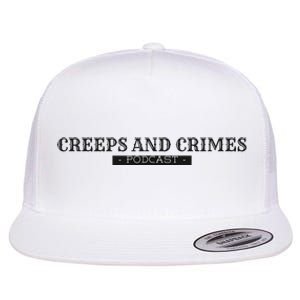 Creeps And Crimes Podcast Logo Flat Bill Trucker Hat