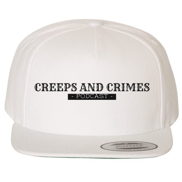 Creeps And Crimes Podcast Logo Wool Snapback Cap