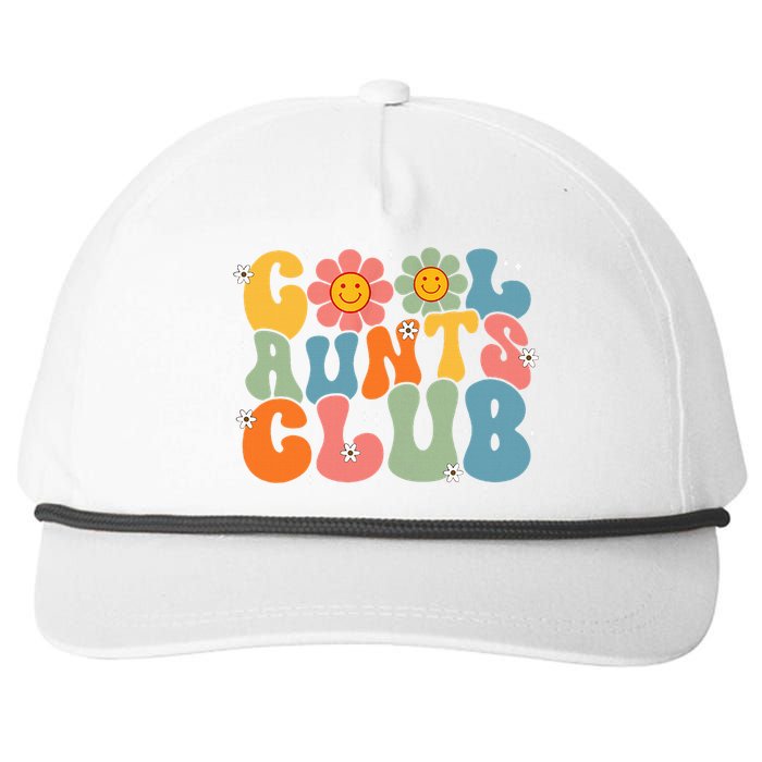 Cool Aunts Club Groovy Retro Smile Aunt Auntie MotherS Day Snapback Five-Panel Rope Hat