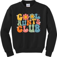 Cool Aunts Club Groovy Retro Smile Aunt Auntie MotherS Day Kids Sweatshirt