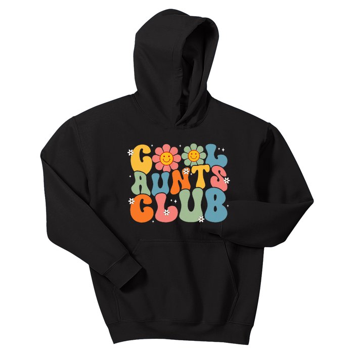 Cool Aunts Club Groovy Retro Smile Aunt Auntie MotherS Day Kids Hoodie