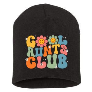 Cool Aunts Club Groovy Retro Smile Aunt Auntie MotherS Day Short Acrylic Beanie