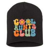 Cool Aunts Club Groovy Retro Smile Aunt Auntie MotherS Day Short Acrylic Beanie