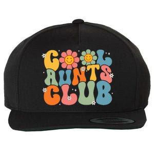 Cool Aunts Club Groovy Retro Smile Aunt Auntie MotherS Day Wool Snapback Cap