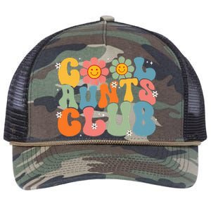 Cool Aunts Club Groovy Retro Smile Aunt Auntie MotherS Day Retro Rope Trucker Hat Cap