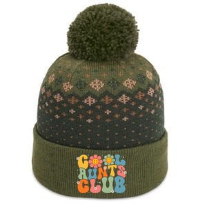 Cool Aunts Club Groovy Retro Smile Aunt Auntie MotherS Day The Baniff Cuffed Pom Beanie