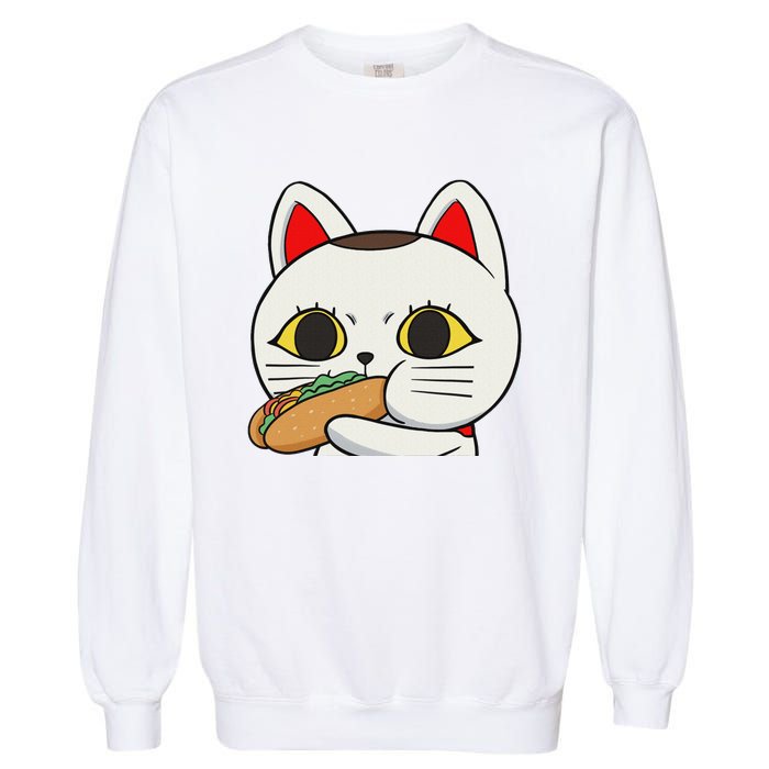 Cat Anime Cute Funny Manga Turbo Granny Kawaii Cat Garment-Dyed Sweatshirt