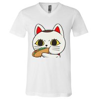 Cat Anime Cute Funny Manga Turbo Granny Kawaii Cat V-Neck T-Shirt