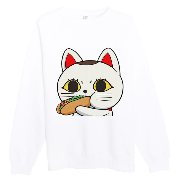 Cat Anime Cute Funny Manga Turbo Granny Kawaii Cat Premium Crewneck Sweatshirt