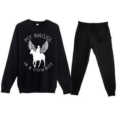 Cow Angel Country Horse Lover Rememberance In Memory Gift Premium Crewneck Sweatsuit Set