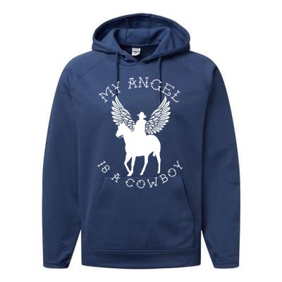 Cow Angel Country Horse Lover Rememberance In Memory Gift Performance Fleece Hoodie