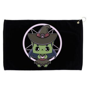 Cute Anime Cat Witch And Moon For Halloween Gift Grommeted Golf Towel