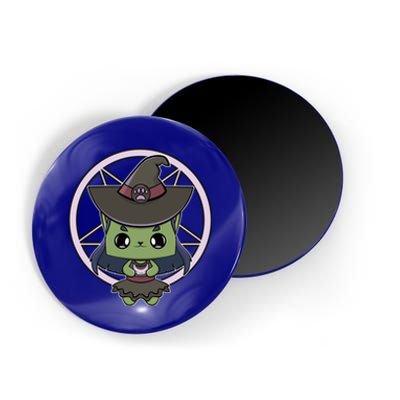 Cute Anime Cat Witch And Moon For Halloween Gift Magnet