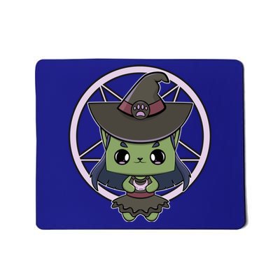 Cute Anime Cat Witch And Moon For Halloween Gift Mousepad