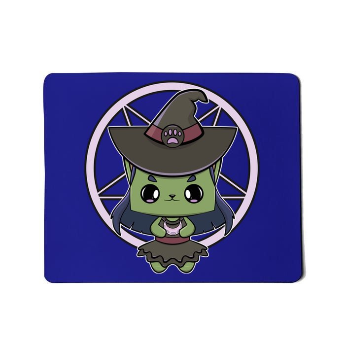 Cute Anime Cat Witch And Moon For Halloween Gift Mousepad