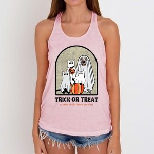 Creeps And Crimes Trick Or Treat Women's Knotted Racerback Tank