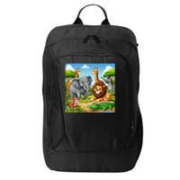 Cute Animals Cartoon Jungle Theme Cool Funny Animal Art City Backpack