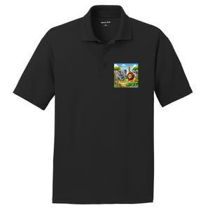 Cute Animals Cartoon Jungle Theme Cool Funny Animal Art PosiCharge RacerMesh Polo