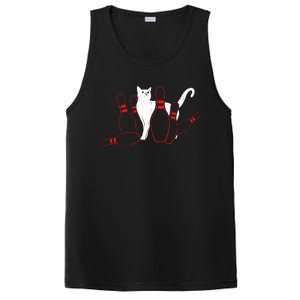 Cute Alley Cat Knocking Bowler Tipping Bowling Pin Kitty PosiCharge Competitor Tank