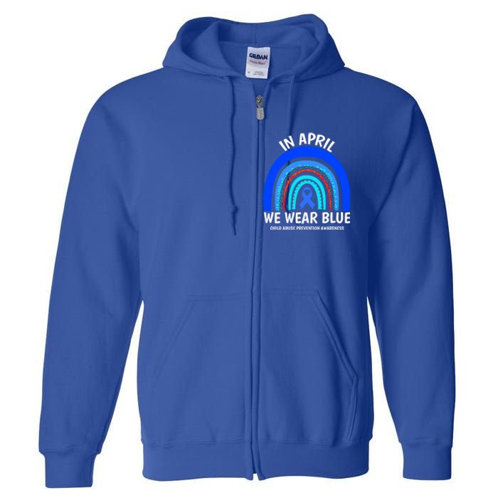 Child Abuse Cool Gift Cool Gift Abuse Prevention Awareness Month Gift Full Zip Hoodie