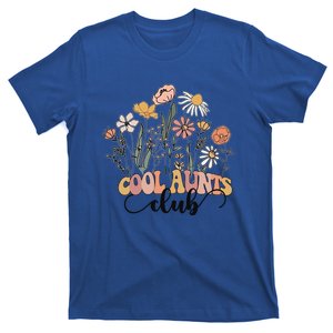 Cool Aunt Club Floral Groovy Retro Funny Aunt Club Aunties Gift T-Shirt