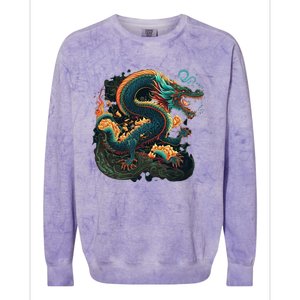 Chinese Asian Culture Dragon Japanese Colorblast Crewneck Sweatshirt