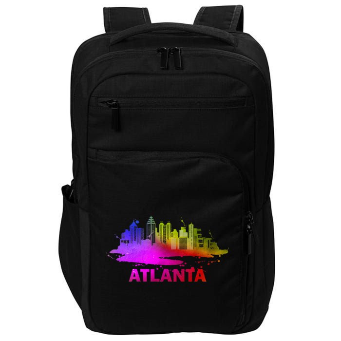 Colorful Atlanta Cityscape Souvenir Atlanta Skyline Impact Tech Backpack